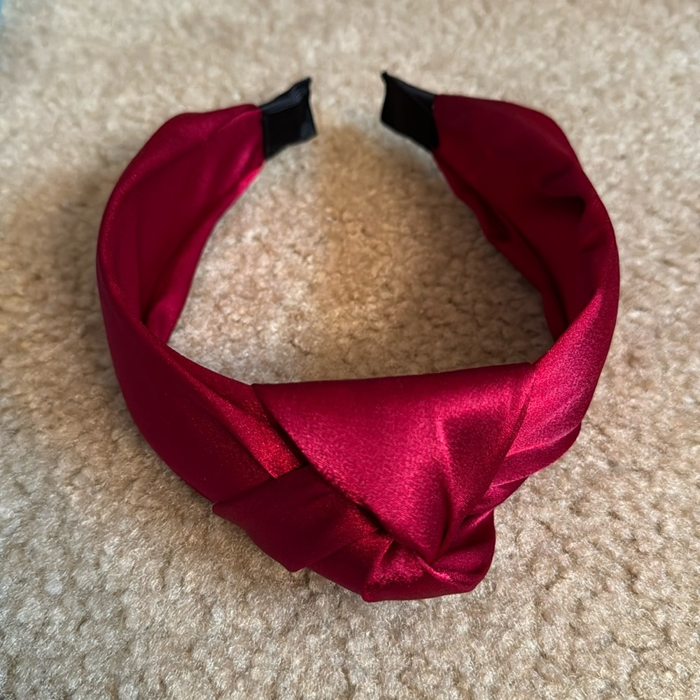 Satin Burgundy Headband